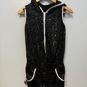 0824-32 Black sequins romper